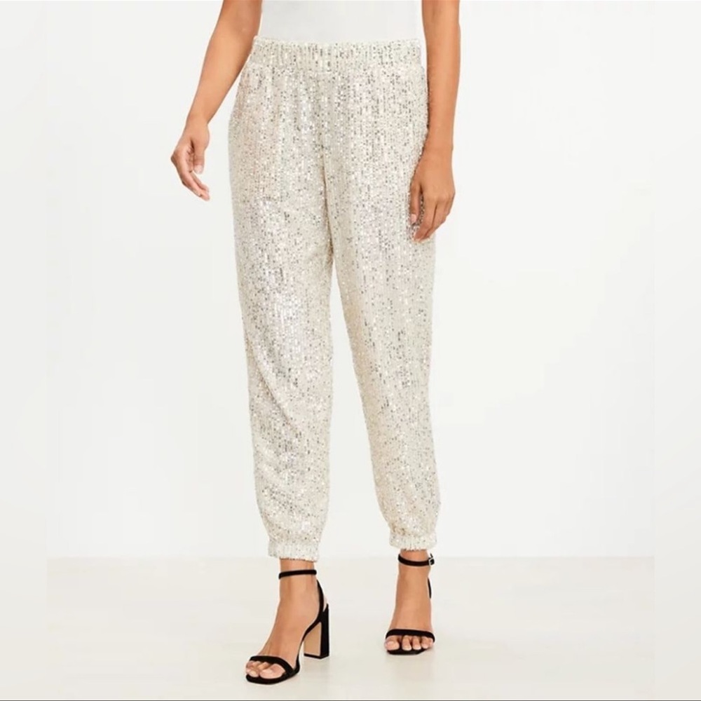LOFT SEQUIN JOGGERS size small NWOT *never worn*